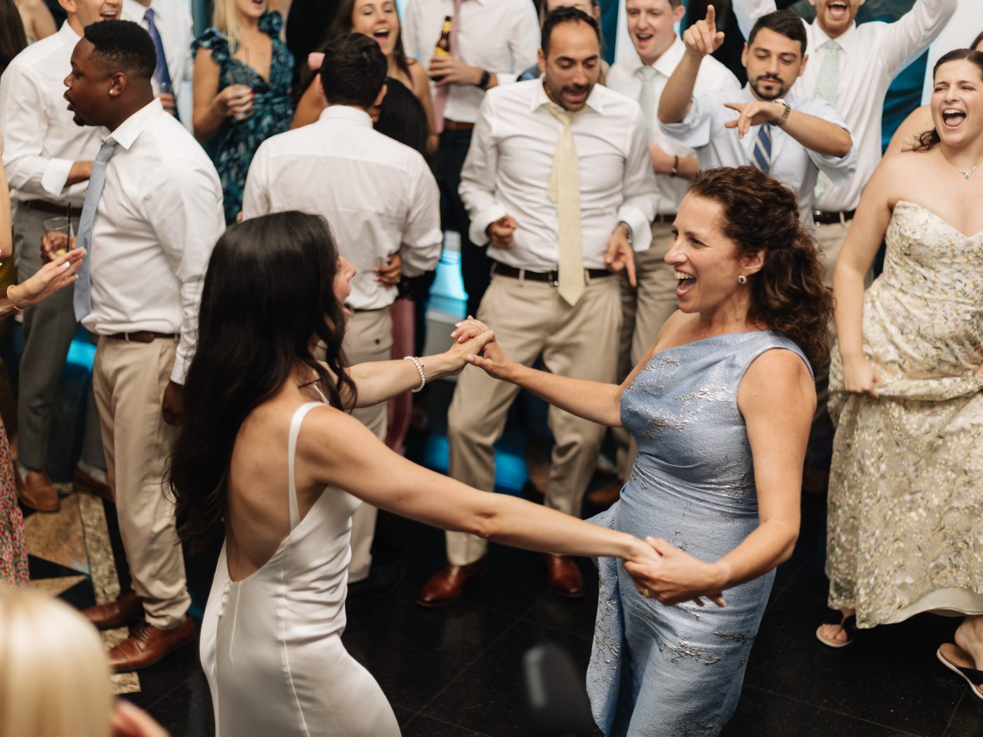 Guests dancing at the reception